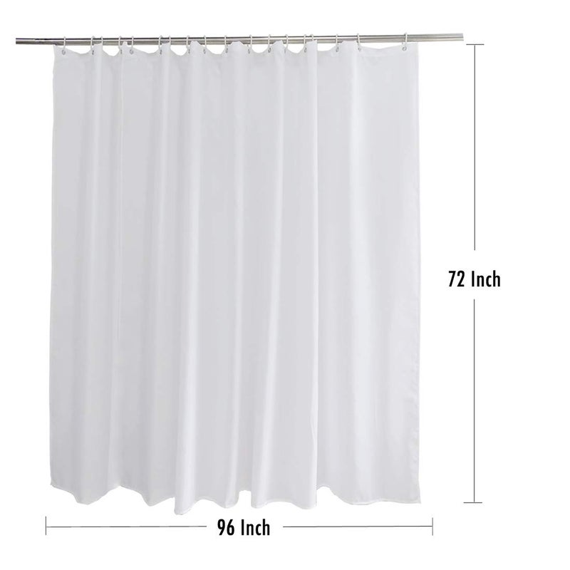Vosign Extra Wide Shower Liner 96x72, Water Repellent Heavy Duty White Fabric Shower Curtain Liner for Bathroom Hotel Spa, Machine Washable - Image 2